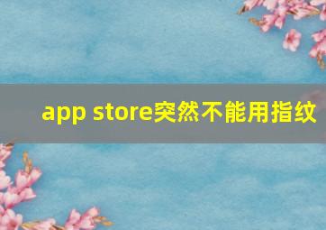 app store突然不能用指纹